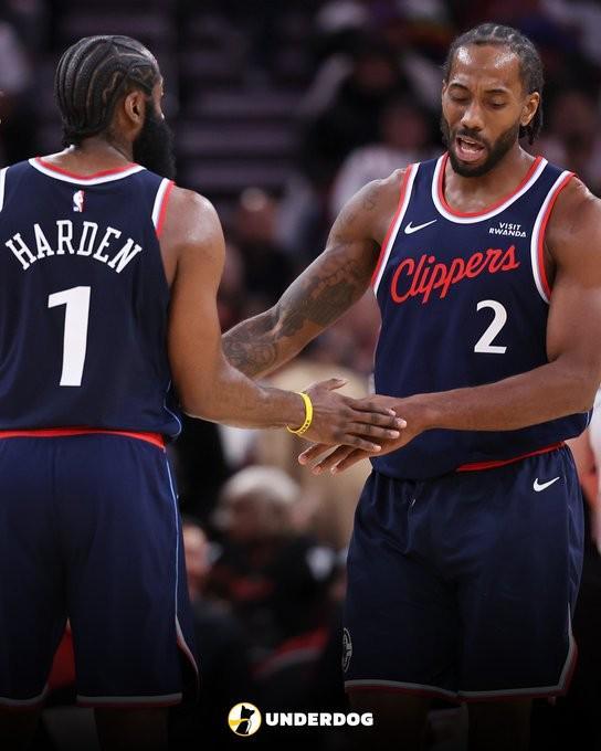 九游体育娱乐-同场30+得分，哈登：我和伦纳德是NBA历史上最具天赋的两名球员